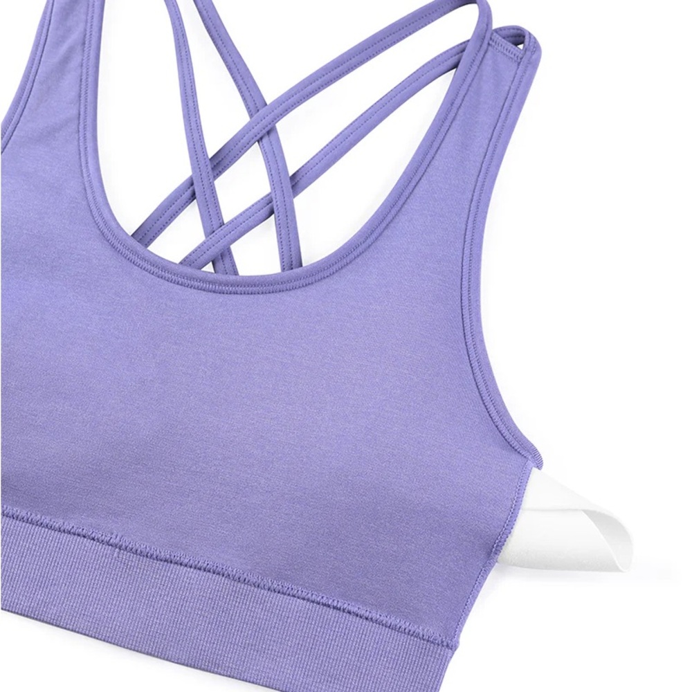 CRZ Yoga Women's seamless strappy crisscross longline sports bra